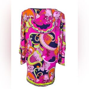 Trina Turk Tunic Swim Coverup top blouse slinky paisley size small